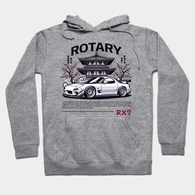 JDM RX7 Legend Japanese Temple Hoodie by GoldenTuners